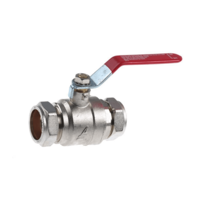 28mm Lever Ball Valve (Red Handle)