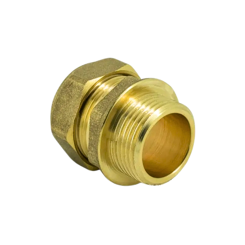 35mm Compression x 1.25" BSP Male Iron Straight Coupler