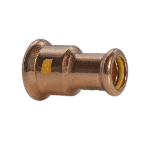 22mm x 15mm Gas Copper Press Fit Reduced Coupler (M Press)