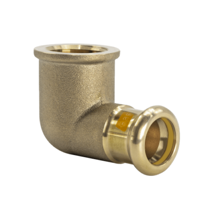 15mm Gas Copper Press Fit x 1/2" BSP Female 90° Elbow (M Press)