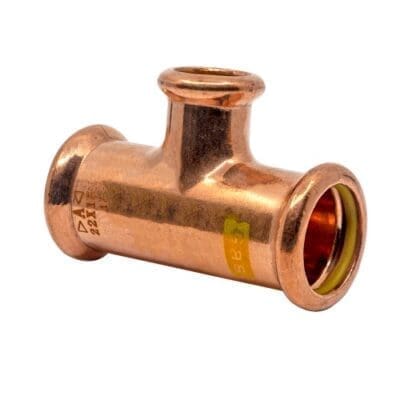 22mm x 22mm x 15mm Copper Gas Press Fit Branch Tee (M Press) | © MWPHS.co.uk