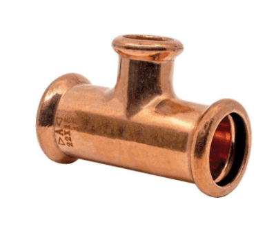 35mm x 35mm x 22mm Copper Press Fit Branch Tee (M Press)