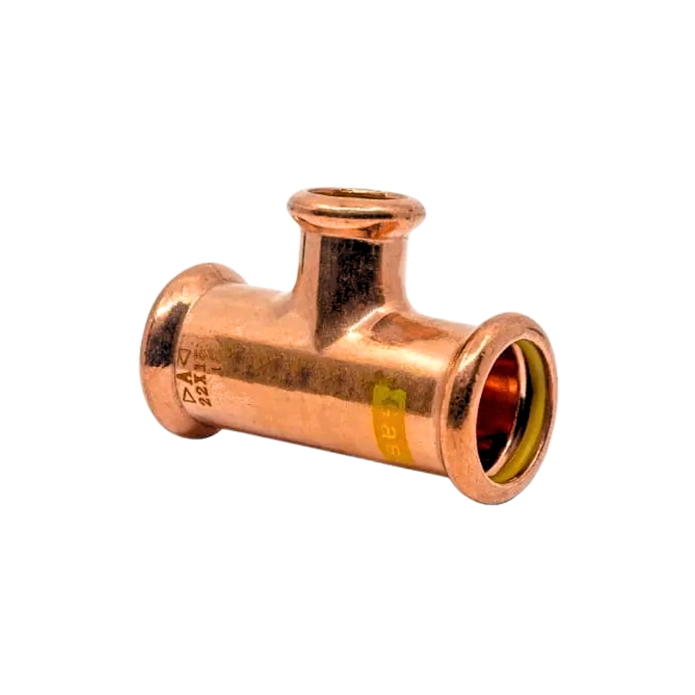 28mm x 28mm x 15mm Gas Copper Press Fit Branch Tee (M Press)