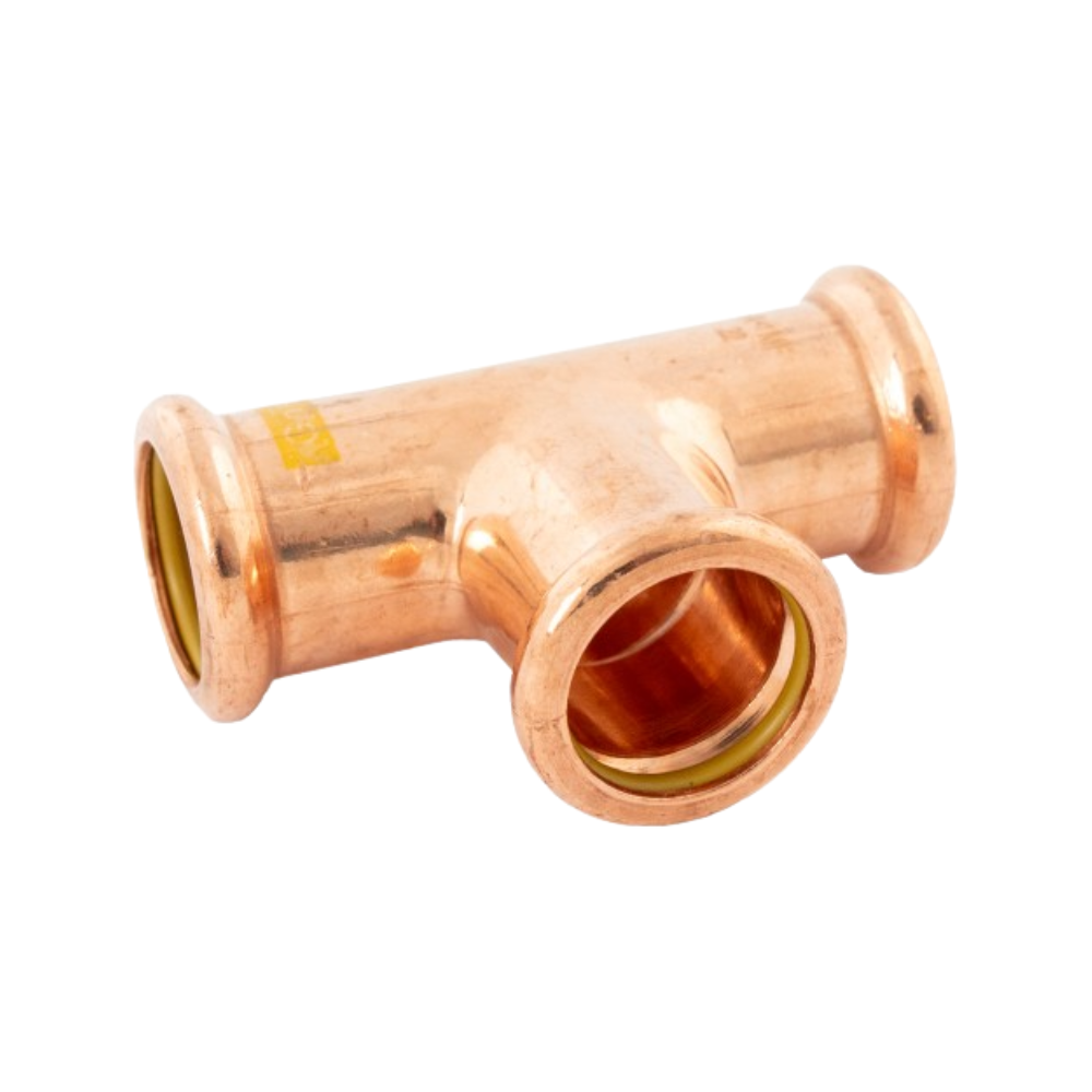 15mm Gas Copper Press Fit Equal Tee (M Press)