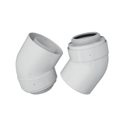 Viessmann 45° Flue Bends 60/100mm (Pair) (7373227)