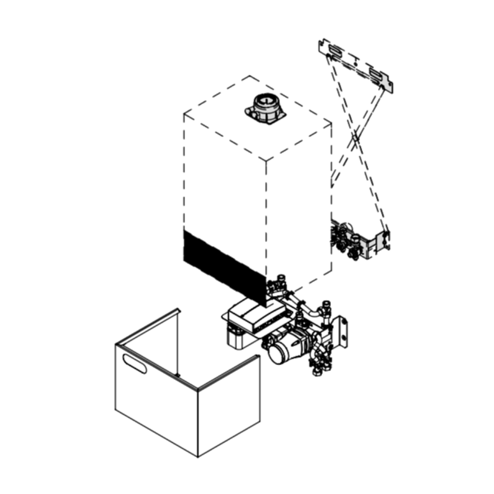 Vitodens 200-W Combi Boiler Sub-Mounting Kit With Mixer (ZK04928)