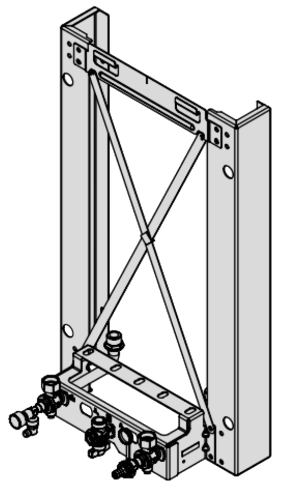 Viessmann PlusBus System Boiler Spacer Frame With Valves For Surface Mounting (ZK04308)