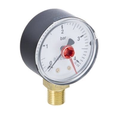 Altecnic 0-4 Bar Pressure Gauge 50mm Ø Dial 1/4" BSP Bottom Connection (WI-557304)