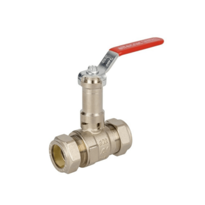 Altecnic 22mm Butterfly Ball Valve Ext. Red Handle (AI-373R22E)