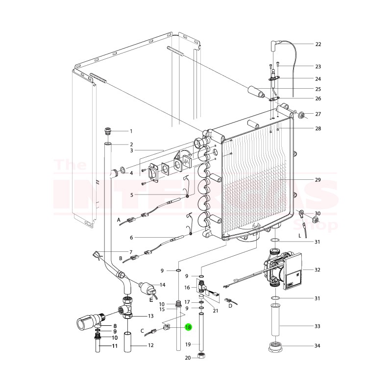 Intergas Hot Water Sensor DHW NTC (200177)