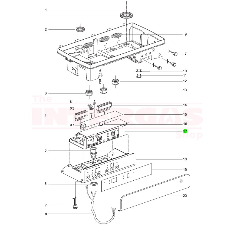 Intergas ECO RF Boiler Controller PCB (074687)