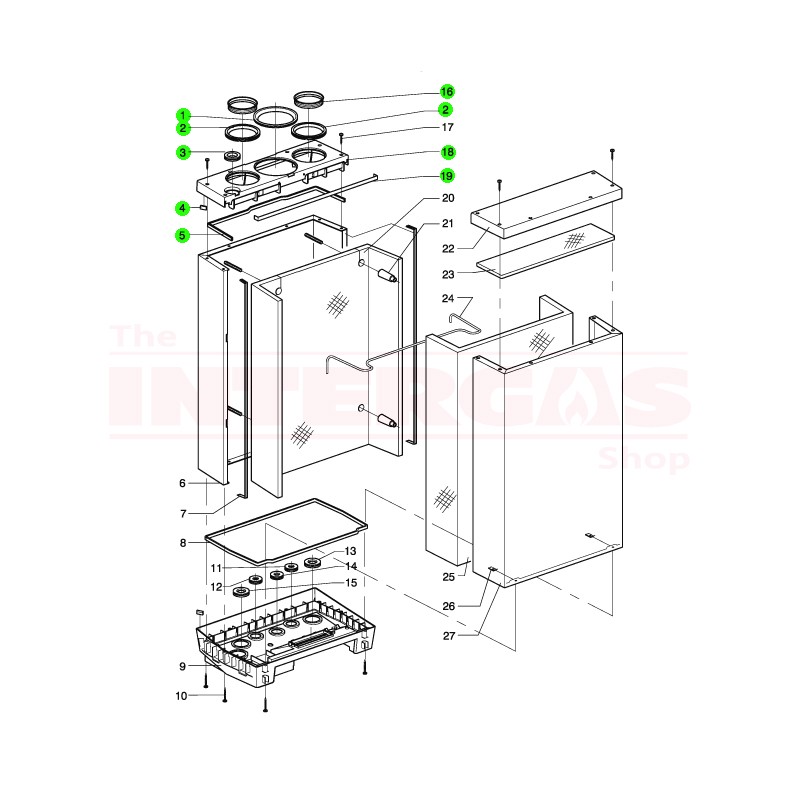 Intergas Rapid Top Plate Backside Complete (665387)