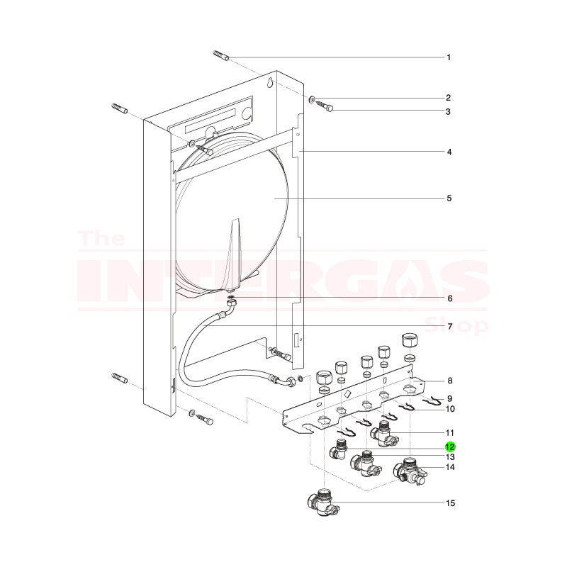 Intergas 15mm Hot Water Elbow (822217)