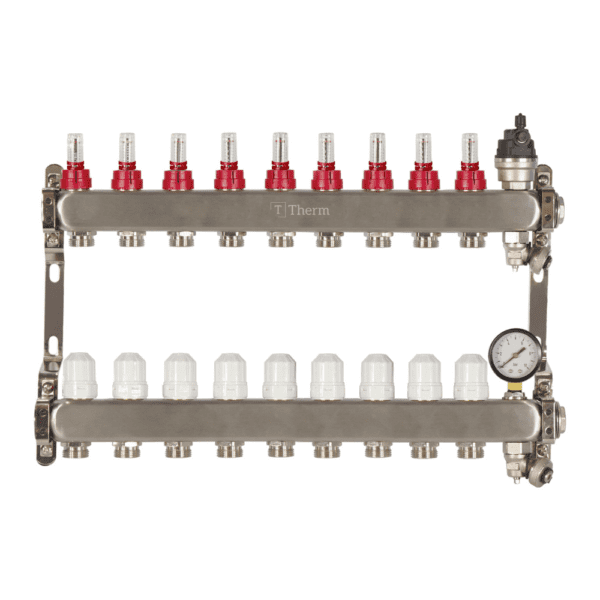 Theoheat 9 Port Manifold With 1" Isolation Valves