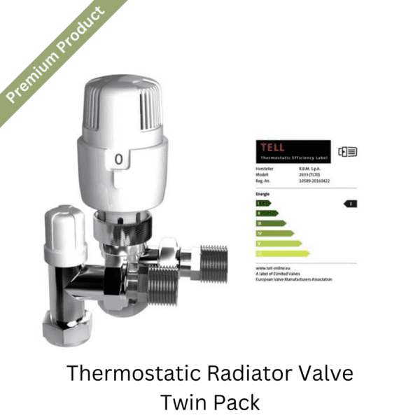 Inta i-therm 15mm Angled Thermostatic Radiator Valve Twin Pack