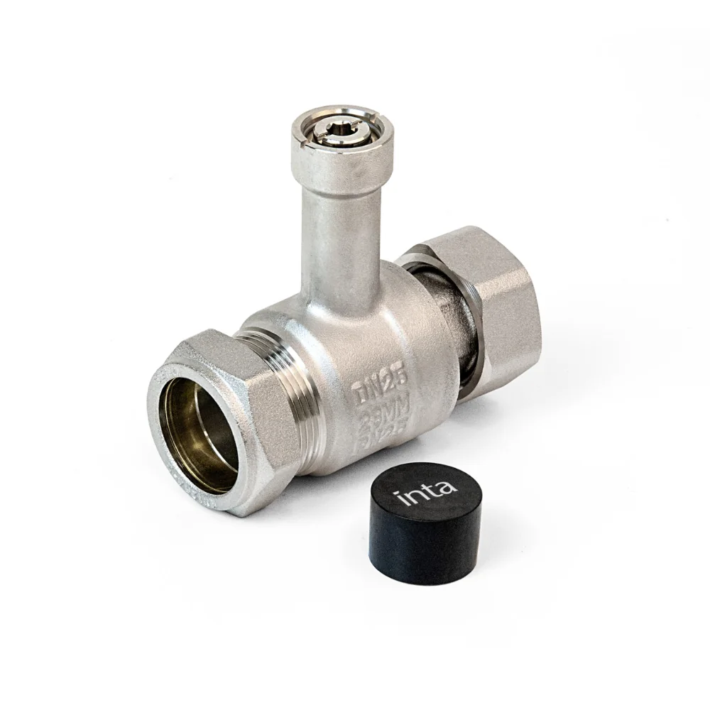 Intatec 1.25″ Female Swivel x 35mm Compression K-Type Extended Heat Pump Ball Valve (HPBV35)