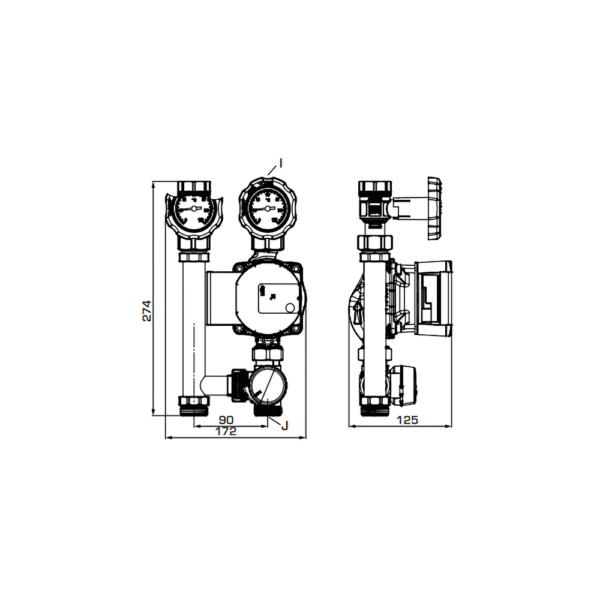 ESBE GRA394 DN20 Wilo PARA 15/6 Pump Group (61045800) - Image 2