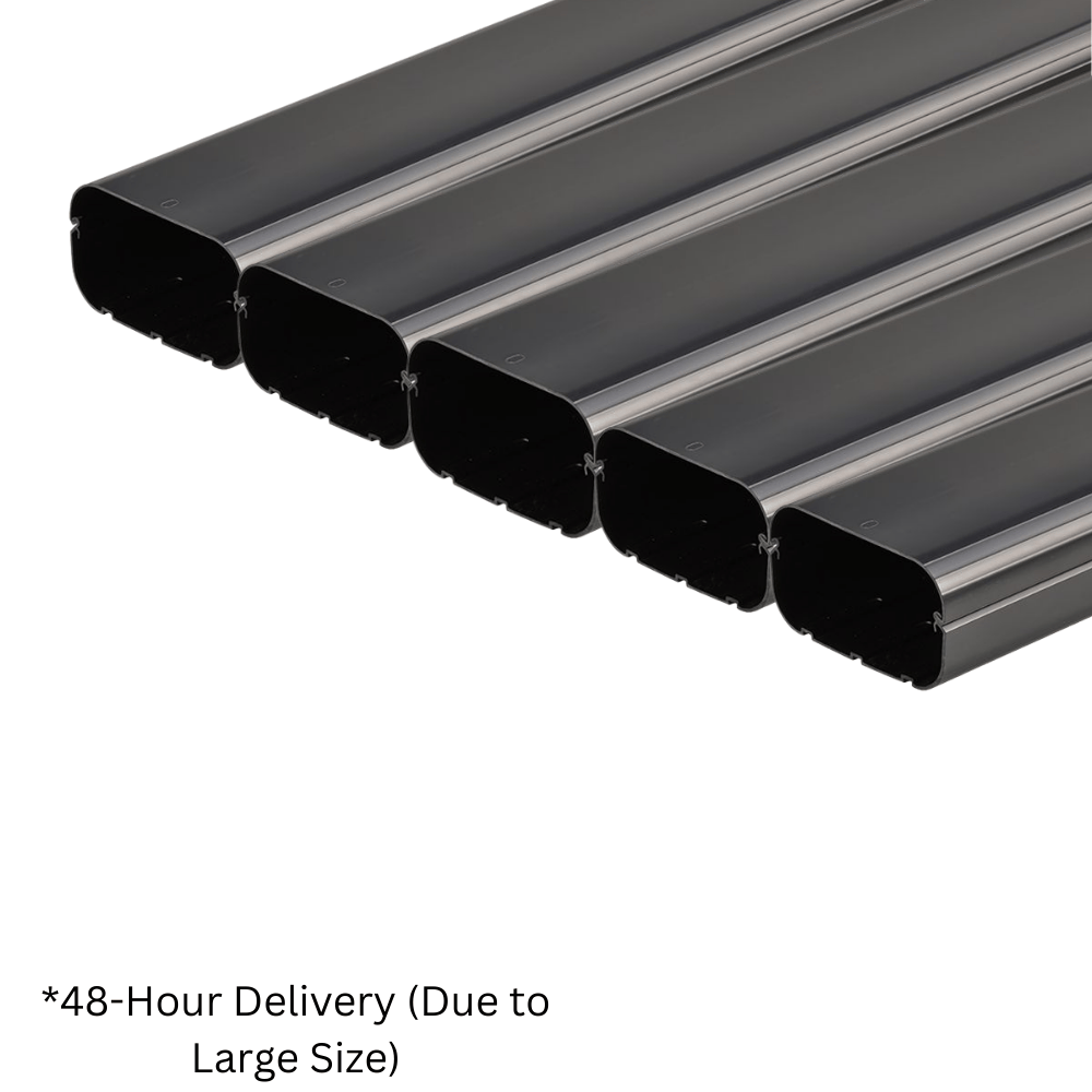 Pump House ASHP Trunking 2000mm x 140mm Black (Pack of 5)