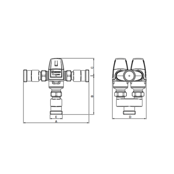 ESBE UPTT522 Thermostatic Mixing Valve 1.25″ BSP Male 6.1 Kvs (31420200) - Image 2