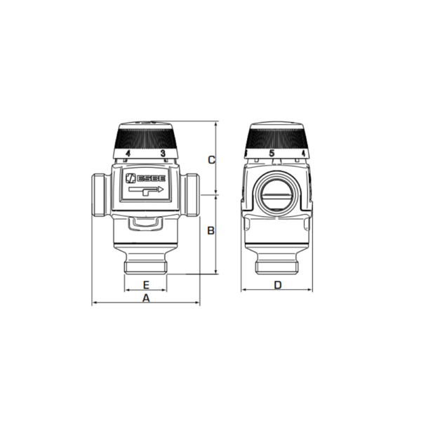 ESBE VTA372, VTA572 Drawing