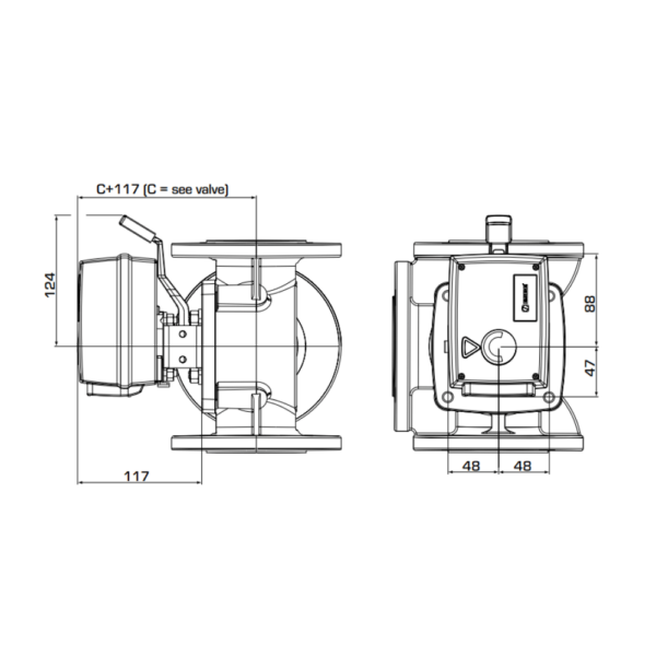 ESBE 95 3-Point Rotary Actuator 230V 60 Second (12051900) - Image 2