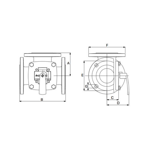 ESBE Series 3F 100 3-Way Flanged Iron Valve DN100 225 Kvs (11101200) - Image 2