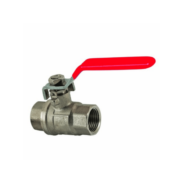 1/2" F x F Lever Ball Valve (Red Handle)