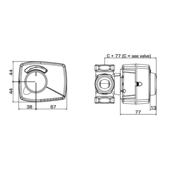 ESBE ARA654 3-Point Mixing Valve Actuator 24V 60 Second (12100700) - Image 2