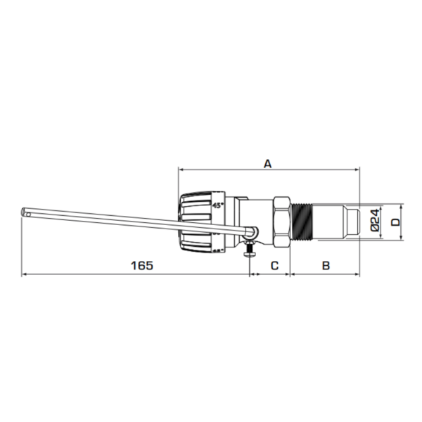 ESBE ATA212 Draught Regulator Immersion Pocket 50mm (56001100) - Image 2