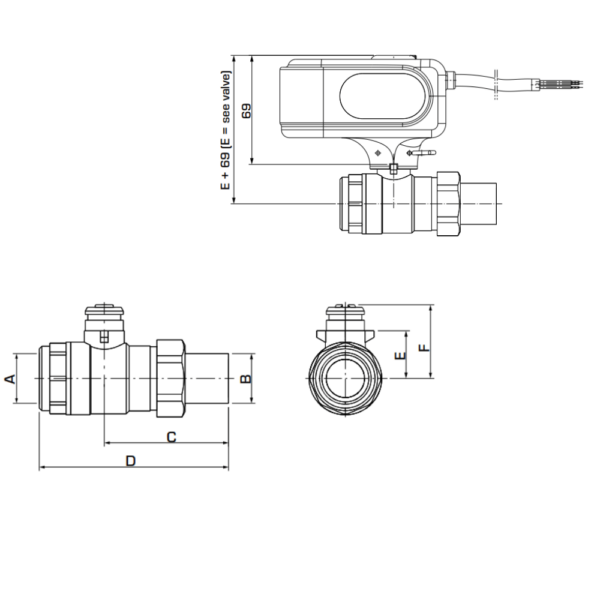 ESBE MBA124 Motorised Zone Valve 3/4″ BSP Female, Male 45 Kvs (43100400) - Image 2