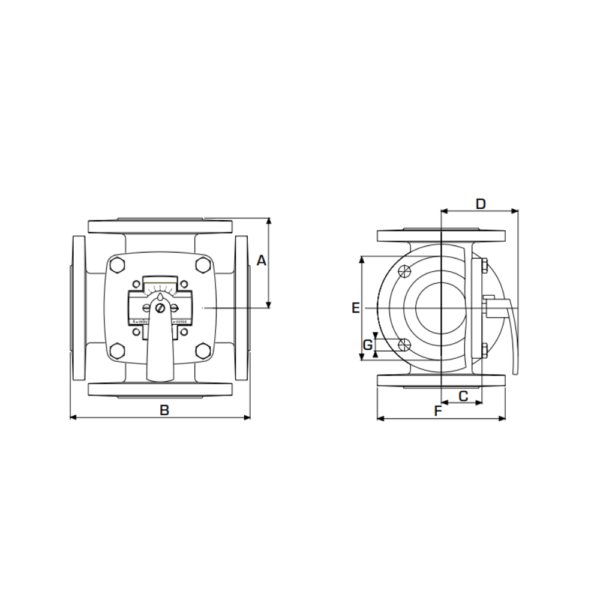 ESBE Series 4F 65 4-Way Flanged Iron Valve DN65 90 Kvs (11102000) - Image 2