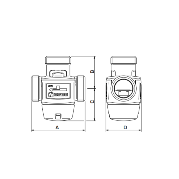 ESBE VTC312 External Thread Load Valve DN15 2.8 Kvs 45°C (51000800) - Image 2