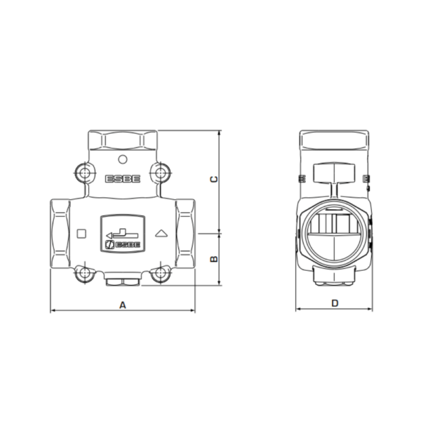 ESBE VTC511 Load Valve DN25 9 Kvs 65°C Internal Thread (51021100) - Image 2