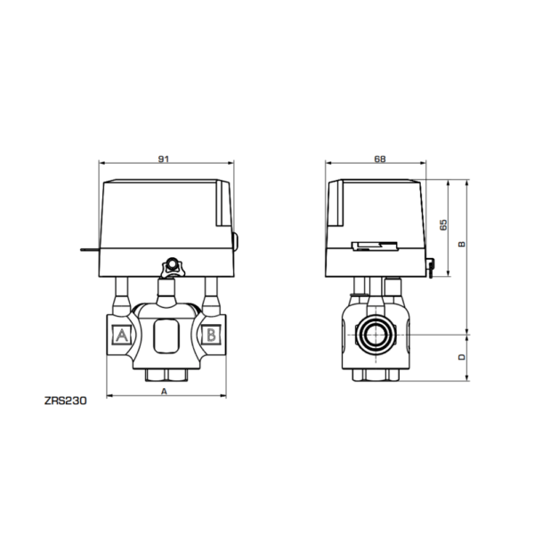 ESBE ZRS234 Motorized Zone Valve 1″ BSP Female 5.7 Kvs (43123300) - Image 2