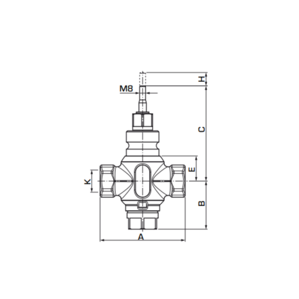 ESBE VLA131 RP1/2" 3-Way Control Valve PN16 4 Kvs (21151100) - Image 2