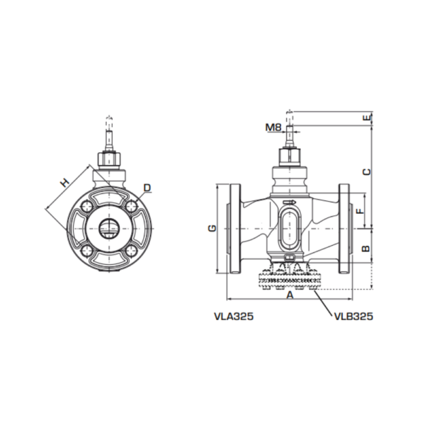 ESBE VLA325 DN15 2-Way Control Valve PN16 Flange 1.6 Kvs (21200100) - Image 2