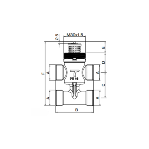 ESBE VLG142 G1/2" Fan Coil Valve 0.4 Kvs (21502200) - Image 2