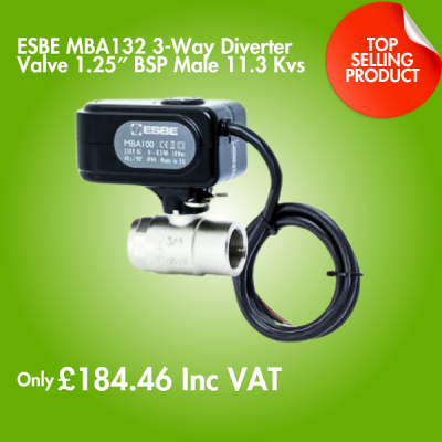 ESBE MBA132 3-Way Diverter Valve 1.25″