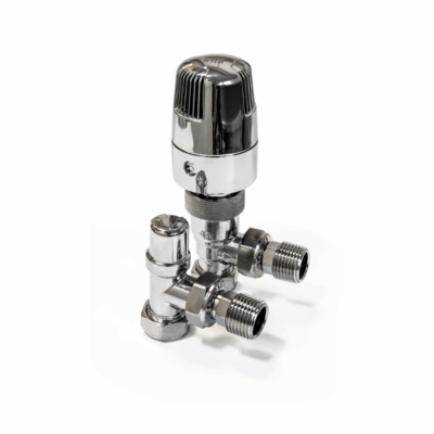 Inta i-therm 15mm Chrome Angled TRV with Lockshield