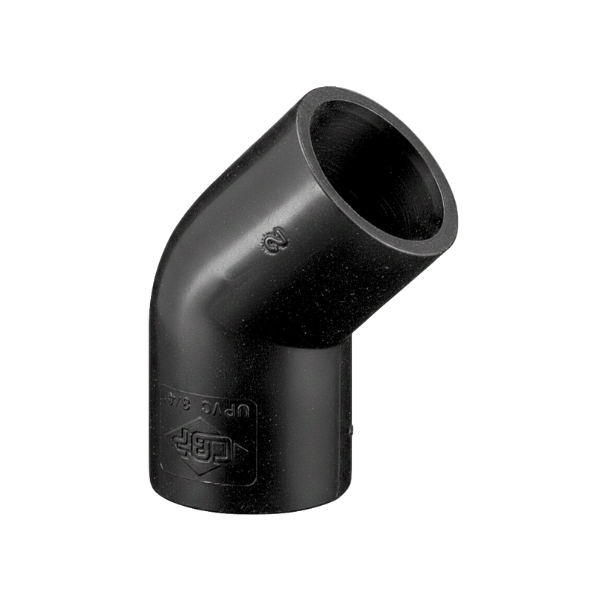 20mm Solvent Weld 45° Overflow Elbow Black