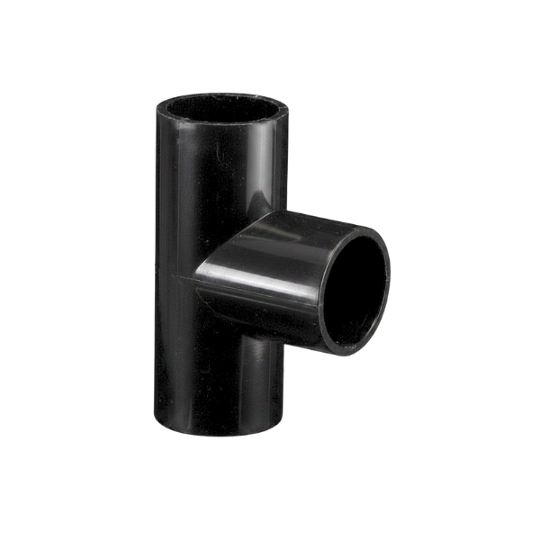 20mm Solvent Weld Overflow Tee Black